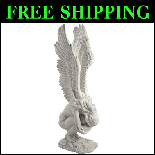 Emotionally Detailed 30-Inch Remembrance Angel Statue for Indoor/Outdoor Use