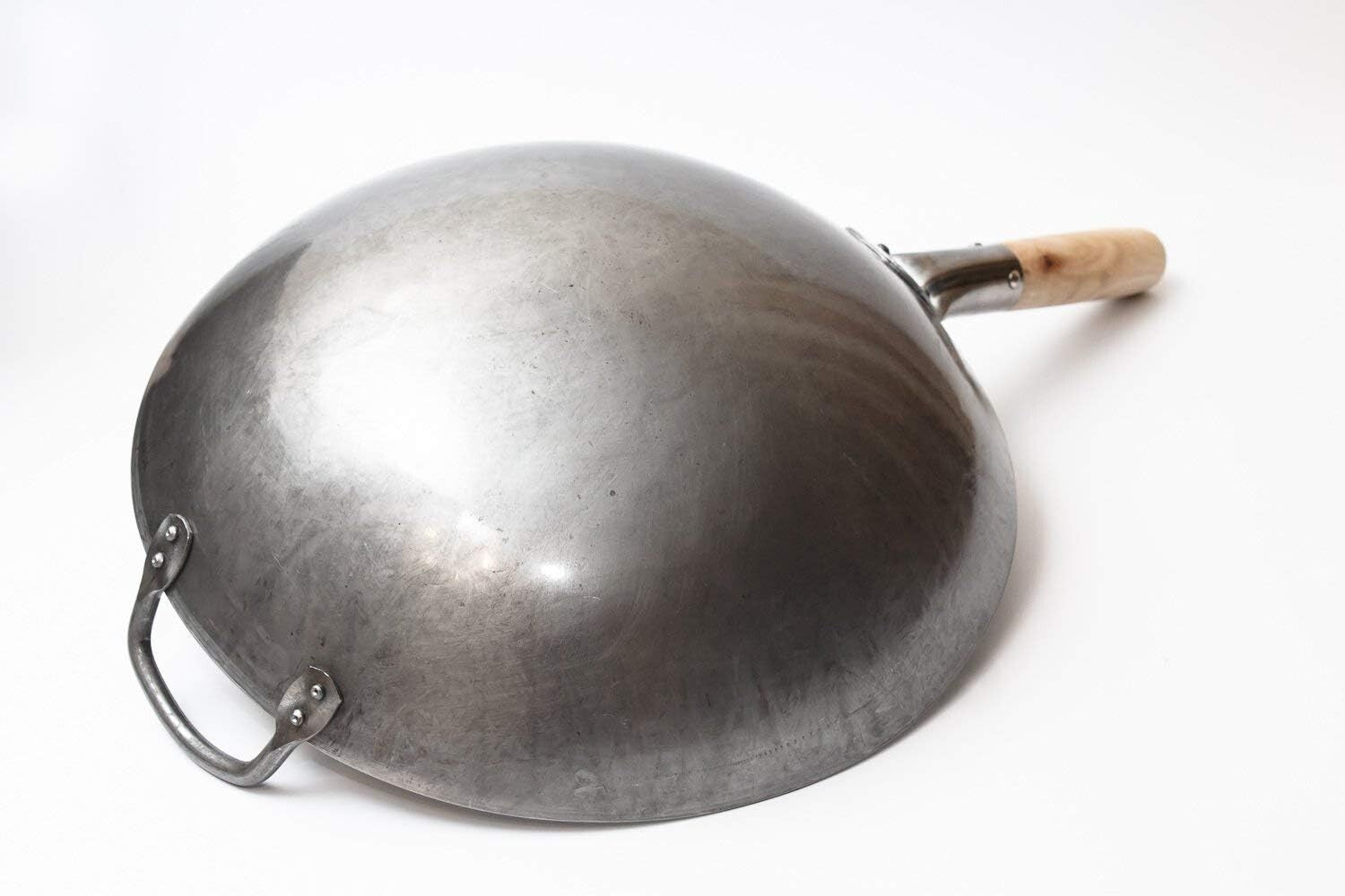 Heavy-Duty 14 Inch Round Bottom Wok - Hand Hammered for Perfect Stir-Frying