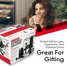 Load image into Gallery viewer, Professional Espresso Machine with Grinder &amp; Milk Frothing Cup - 7-Piece Bundle