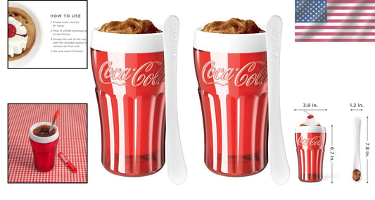 Coca-Cola Float & Slushy Maker Set of 2 - Retro Smoothie & Slushie Cups