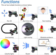 Load image into Gallery viewer, Programmable Mecanum Wheel Robot Kit for Raspberry Pi with App Control &amp; Sensors