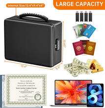Load image into Gallery viewer, Heat Insulated Portable Document Safe - Fireproof- Water Resistant Lock Box
