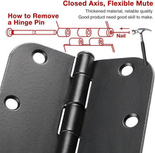 Load image into Gallery viewer, Bulk 108 Pack Matte Black Rounded Door Hinges 3.5 Inch with Installation Screws