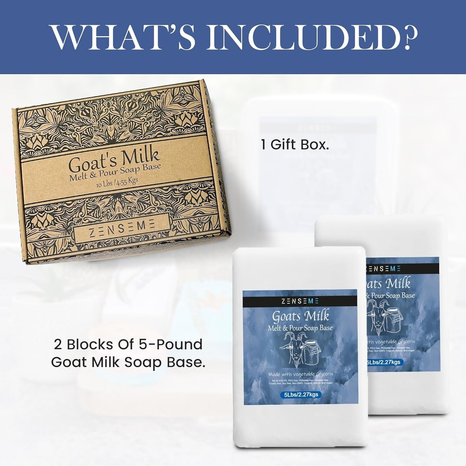 10LBS Goat's Milk Soap Base - Organic, SLS/SLES & PEG Free for Easy Soap Making