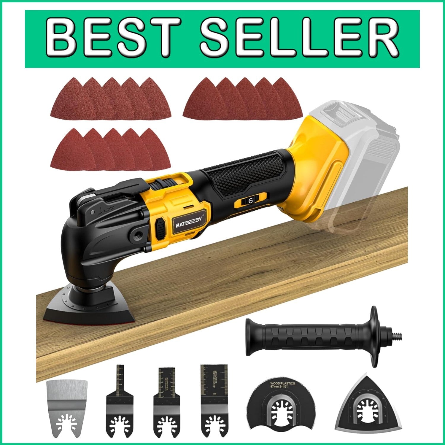 6-Speed Cordless Oscillating Tool for DeWalt 20V - Precision LED Light & Kit