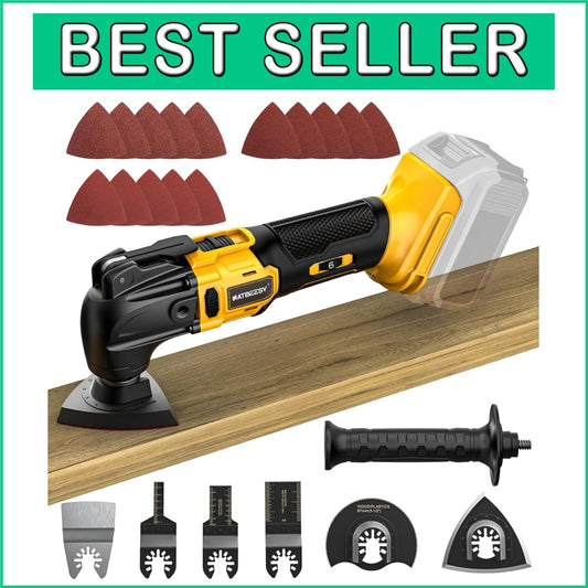 6-Speed Cordless Oscillating Tool for DeWalt 20V - Precision LED Light & Kit