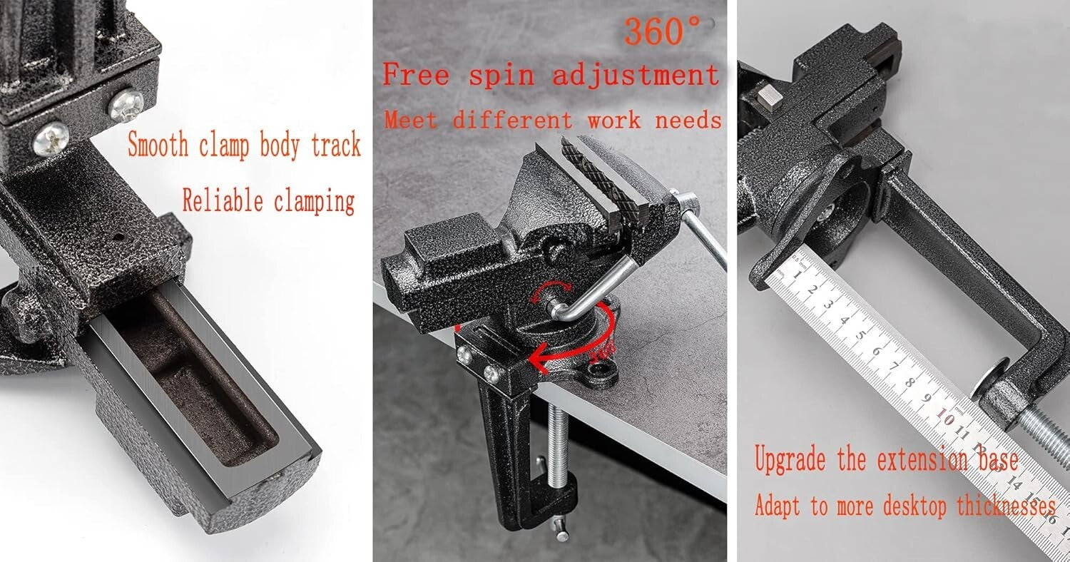 Heavy-Duty Workshop Vise with Quick Locking Mechanism & Protective Washers