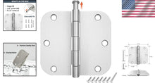 Load image into Gallery viewer, Classic Brushed Nickel 30 Pack Door Hinges 3.5" x 3.5" with Removable Pins