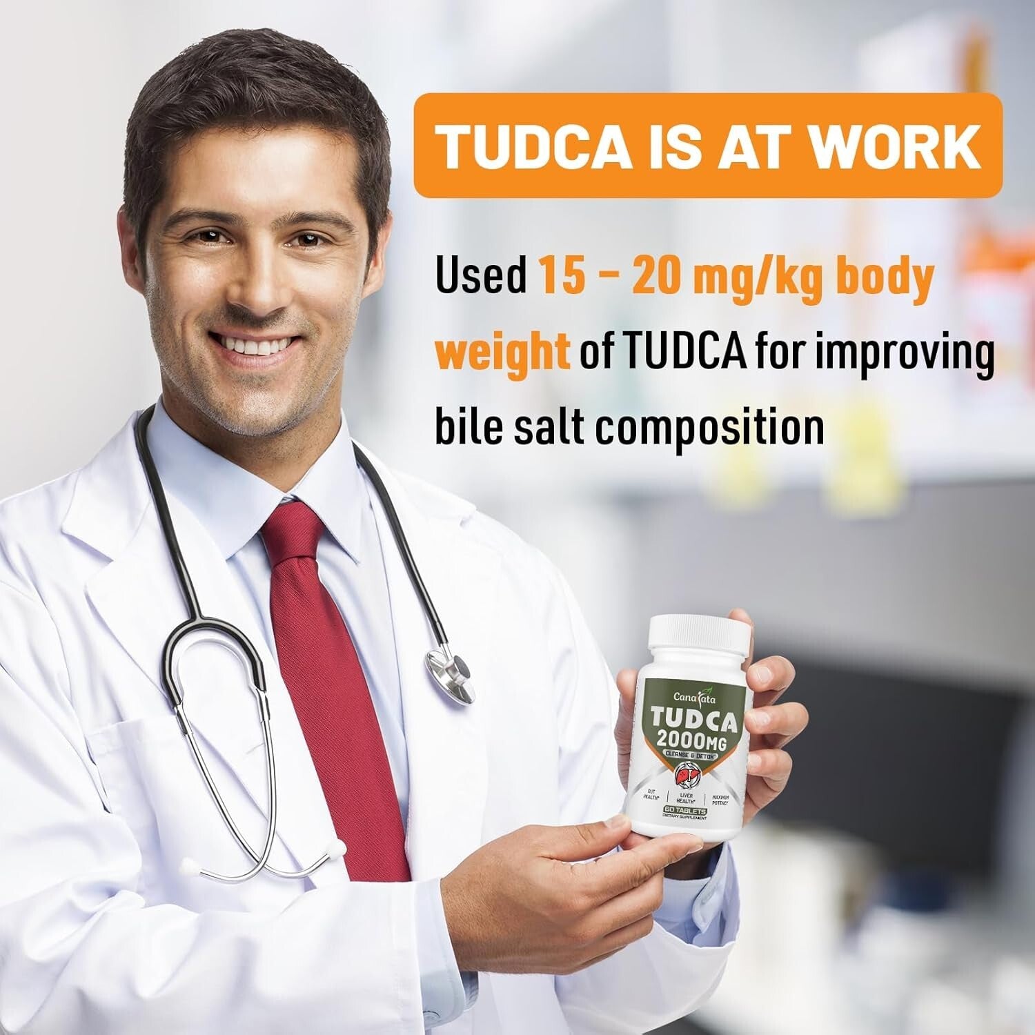 TUDCA 2000mg Liver Cleaner - Easy-to-Swallow Tablets for Detox & Bile Support