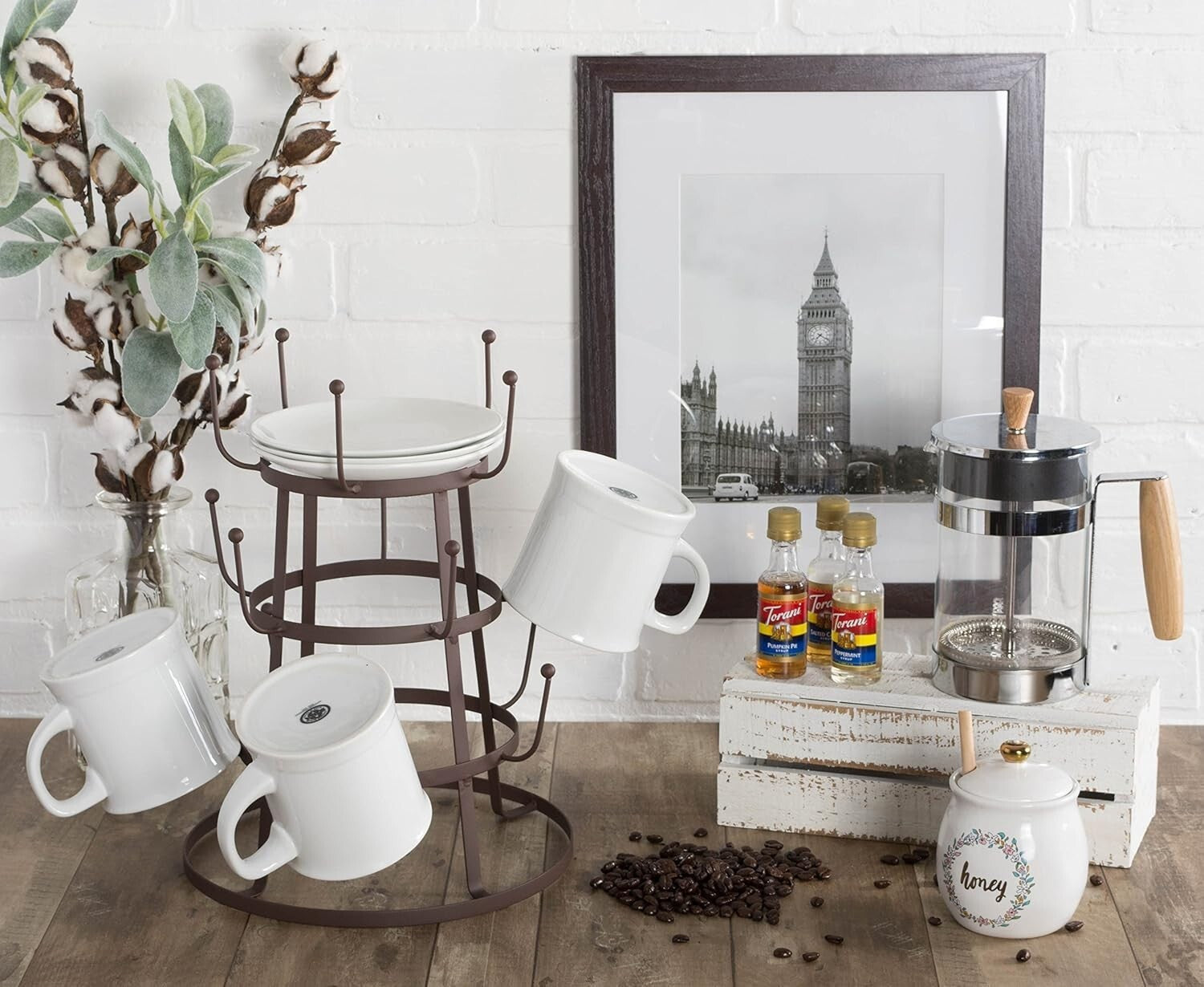 Elegant 3-Tier Mug Holder in Rustic Bronze – Perfect for Coffee & Tea Lovers