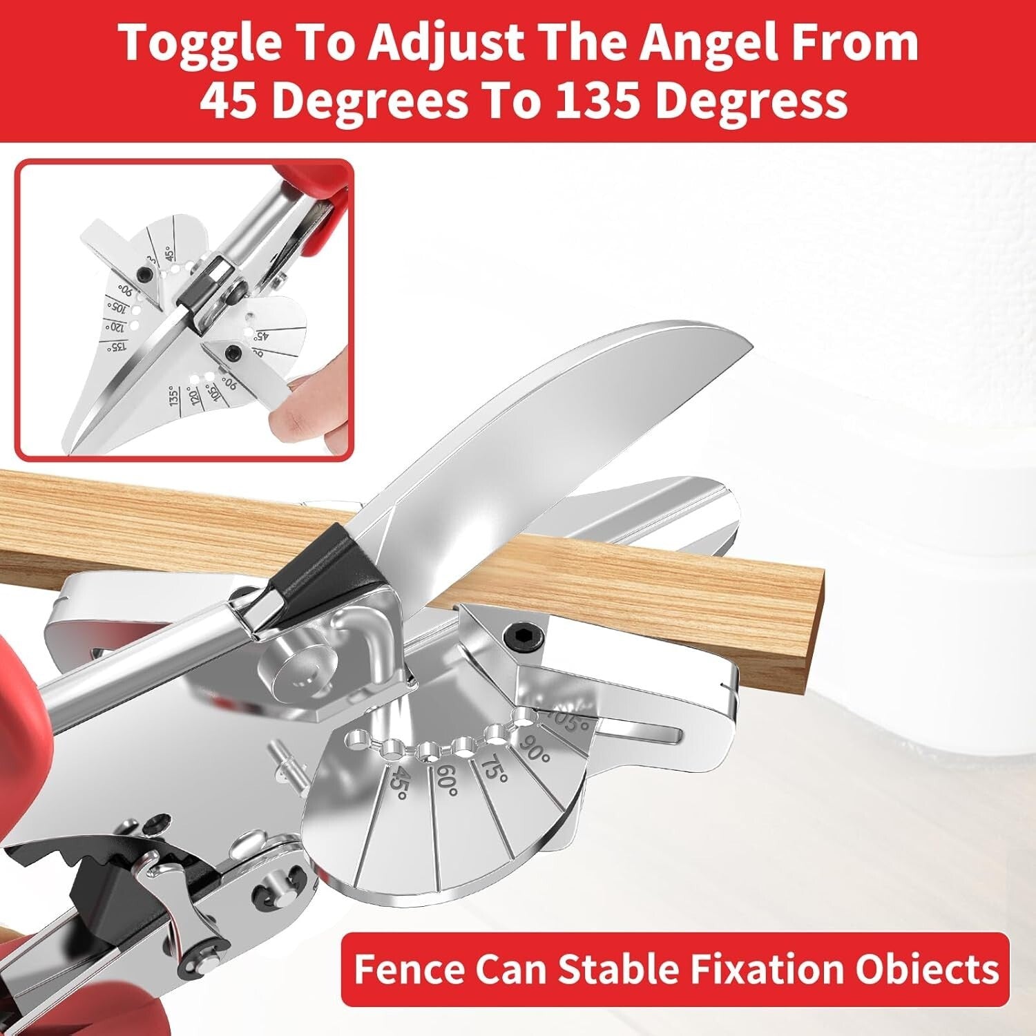 Durable Angular Cutting Tool for Soft Wood and PVC - Adjustable 45-135 Degrees