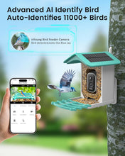 Load image into Gallery viewer, Eco-Friendly Smart Bird Feeder: AI Recognition &amp; Night Vision for 11,000 Species