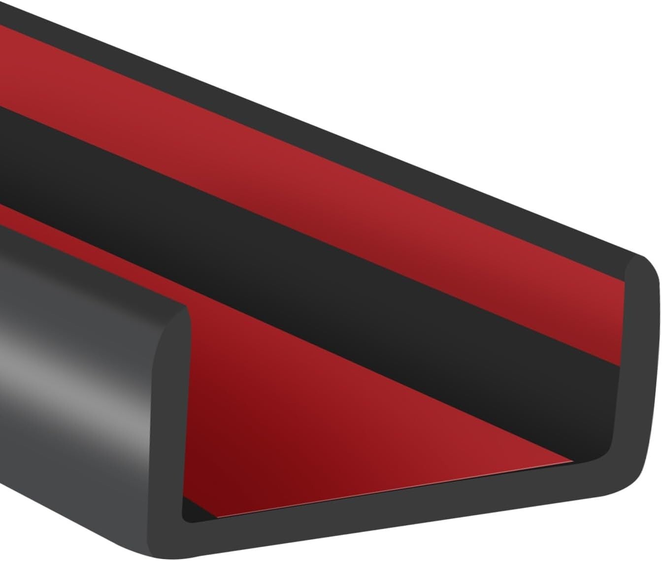 Durable 2" Black U Channel Edge Protector - 20ft Easy Install Trim for Furniture