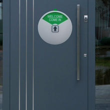 Load image into Gallery viewer, 6-Pack Acrylic Privacy Signs: Welcome, In a Meeting, Out of Office - Easy Mount