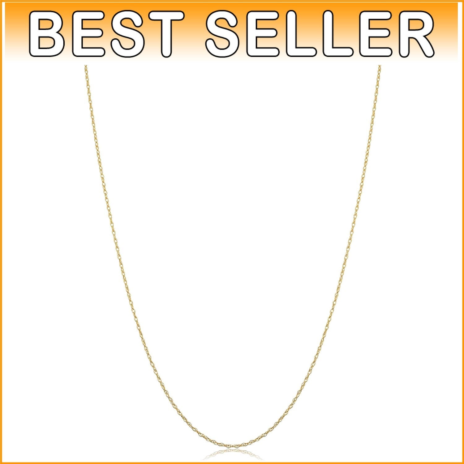 Elegant 14k Yellow Gold Rope Chain Necklace for Women - 24 Inch, 0.7 mm