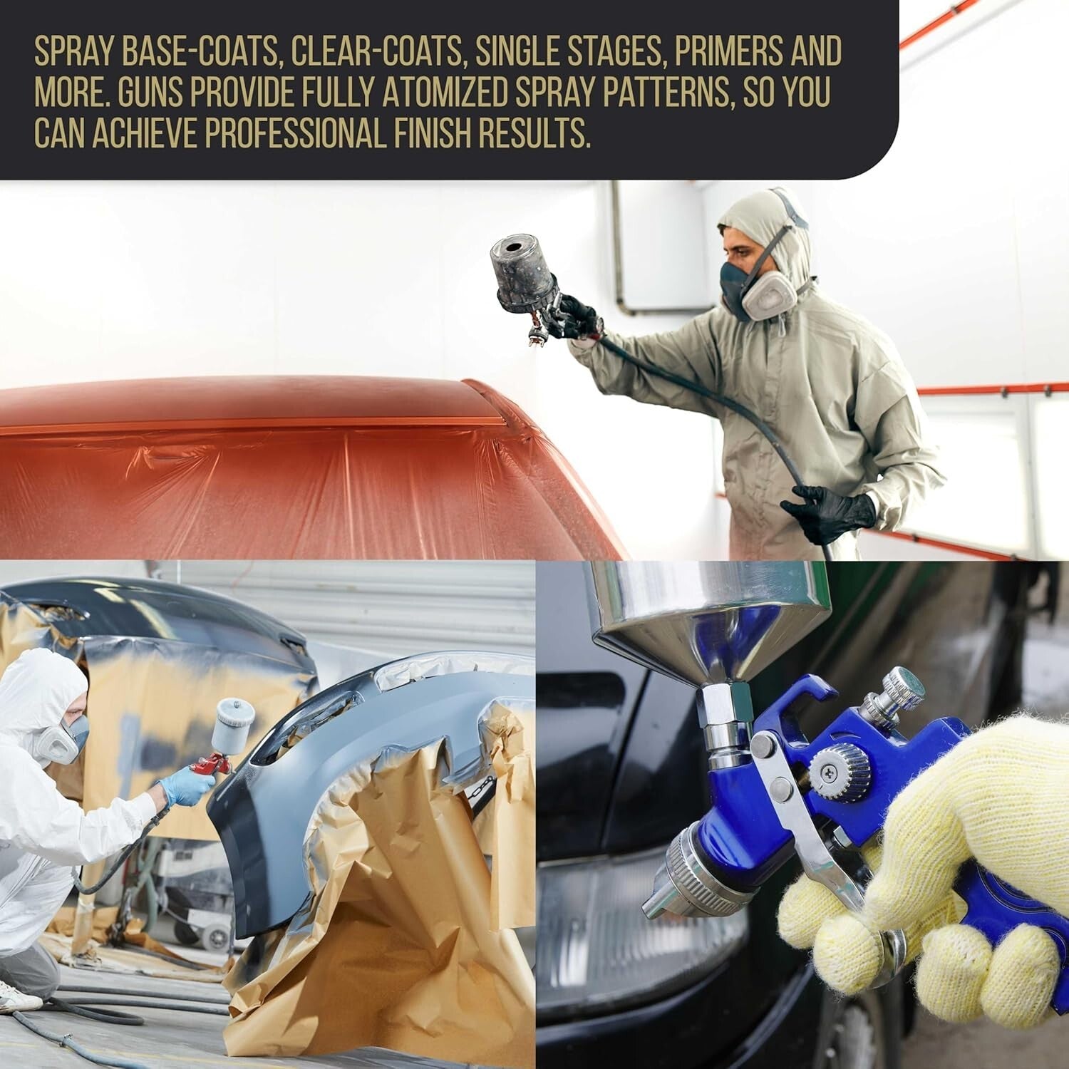 Efficient HVLP Spray Gun Kit with Durable Tips and Comprehensive Cleaning Tools