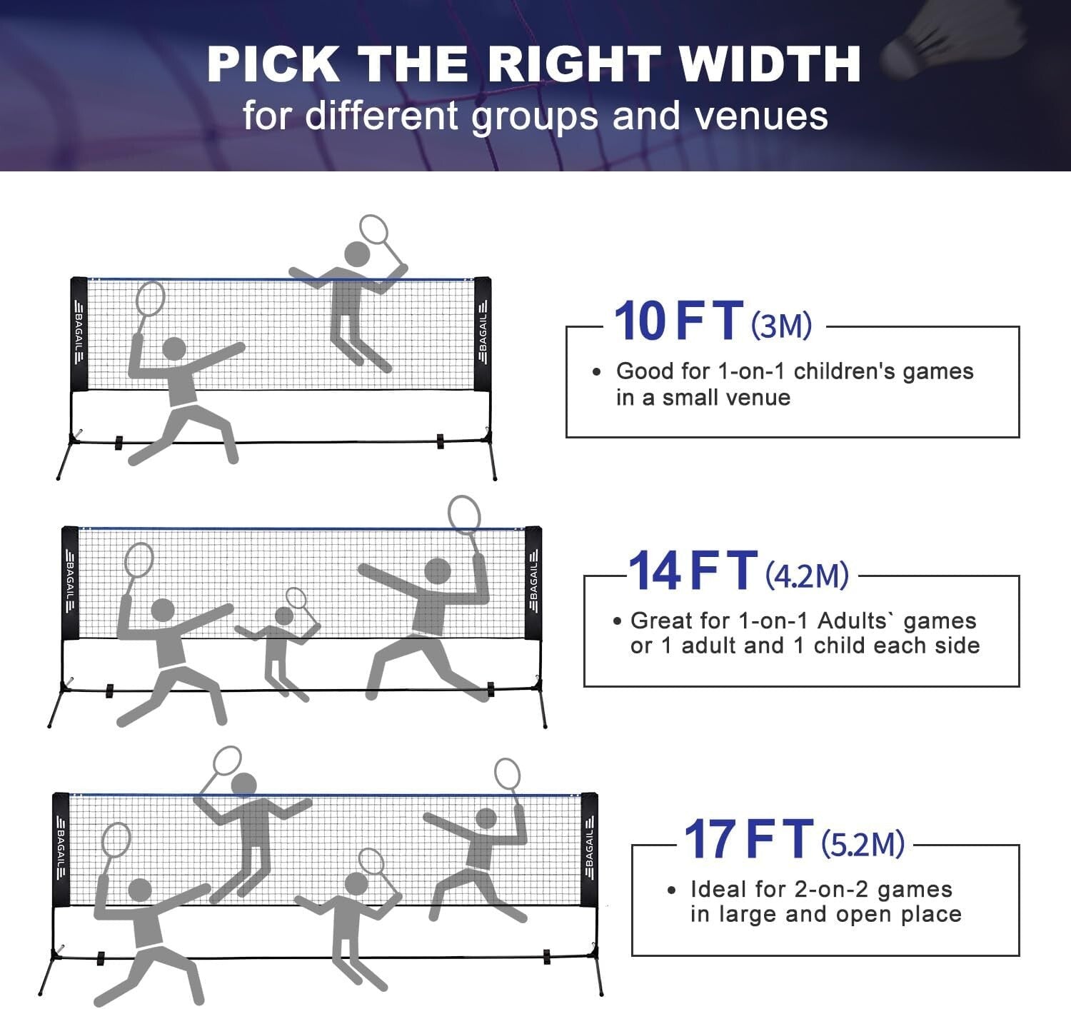 Durable Portable Sports Net - Height Adjustable and Quick to Setup for Fun Games