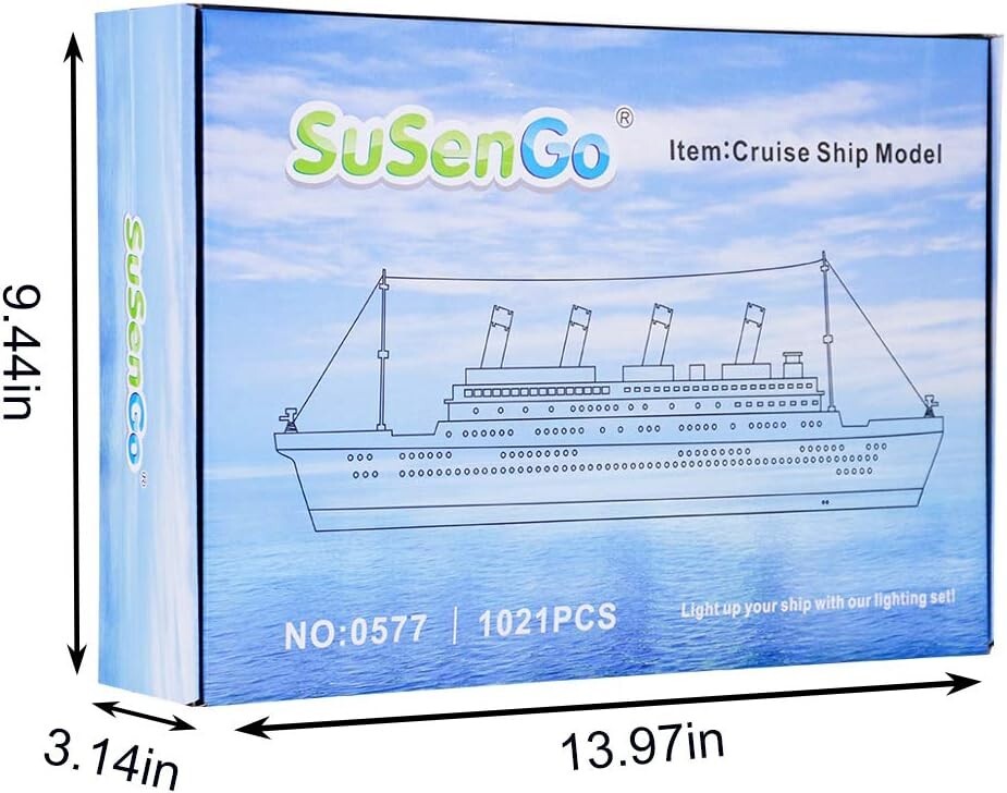 1021-Piece Titanic Block Model Kit with Detailed Instructions - Gift-Ready!