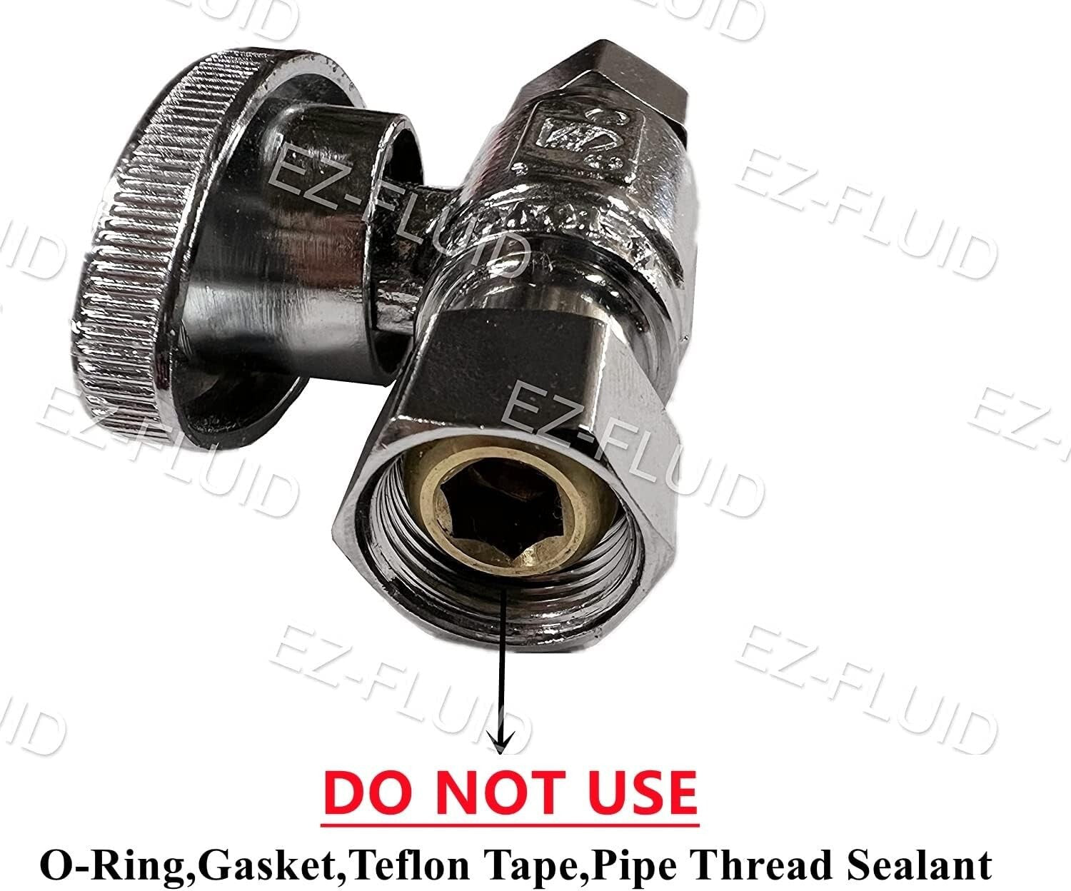 10-Pc Lead-Free Chrome Brass Plumbing Shut-Off Valve - Quarter-Turn Design