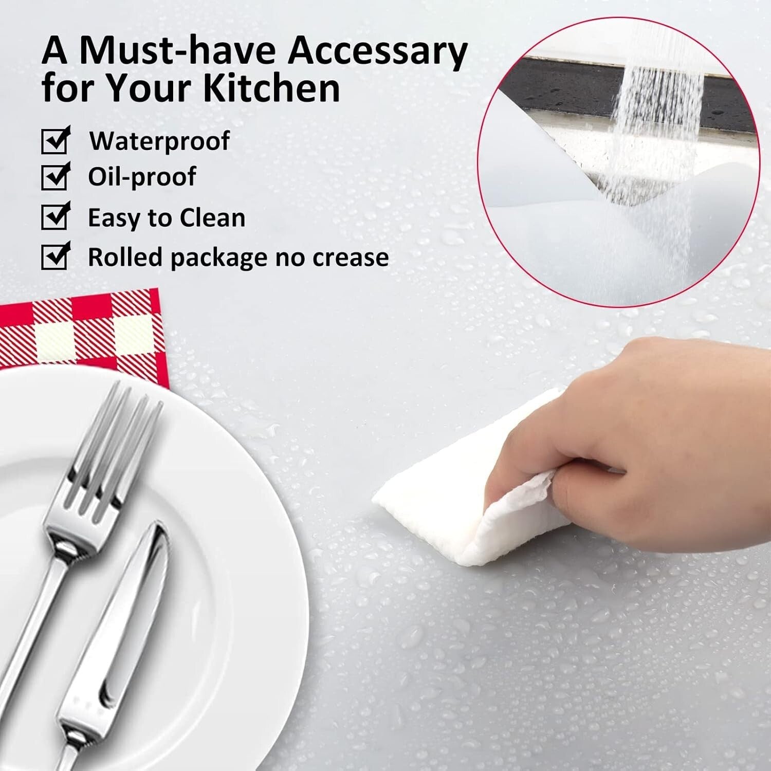 Thick Non-slip Silicone Mat 78.7” x 15.7” – Perfect Kitchen Counter Protector