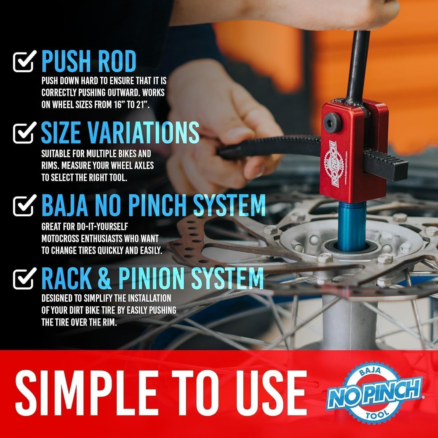 Original Dirt Bike Tire Changing Kit – Lightweight & Quick Mount for 16-21"