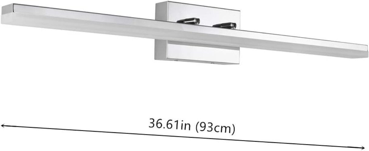 Sleek 36in Chromed LED Vanity Light for Stylish Bathroom - Adjustable & Dimmable