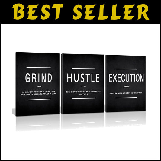 Inspirational Quotes Canvas Art - 3-Piece Motivational Wall Decor for Office