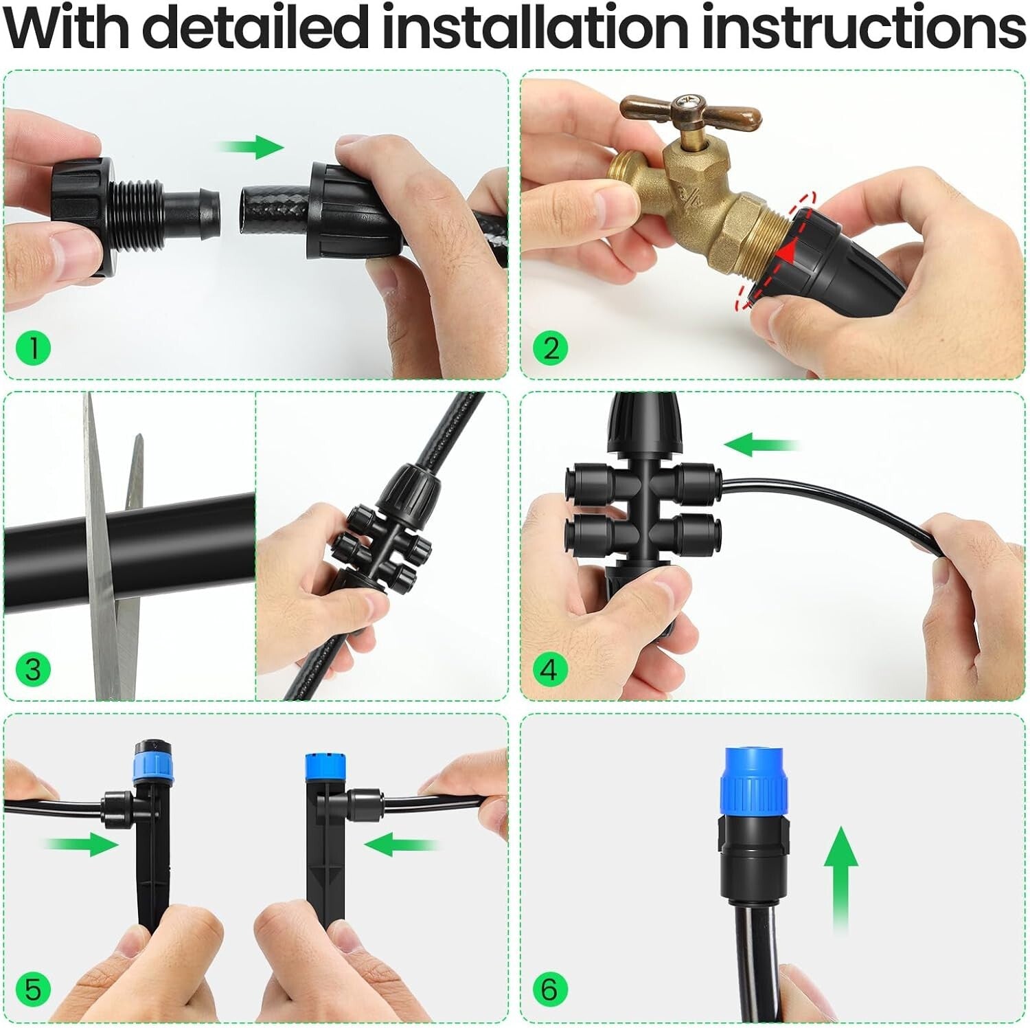 Efficient 230FT Garden Drip Irrigation Kit with Adjustable Emitters & Sprinklers