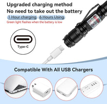 Load image into Gallery viewer, Long-Distance Green Beam Flashlights - 4 Pack Rechargeable for Outdoors/Office