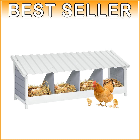 Premium Wooden Chicken Nesting Box - Weatherproof & Easy to Clean Design