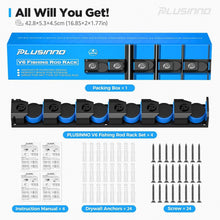 Load image into Gallery viewer, Heavy-Duty Fishing Rod Rack - V6 Holders for Garage &amp; Stylish Organization