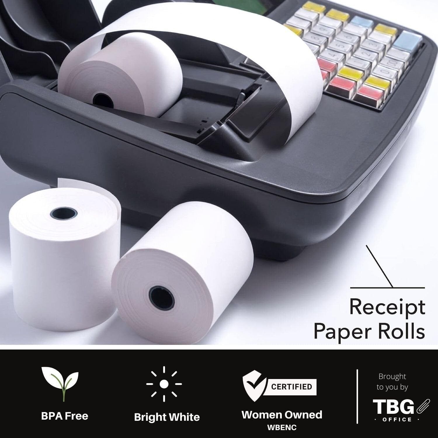 BPA-Free Thermal Receipt Paper Rolls for POS - 3 1/8” x 230’ – 30 Rolls