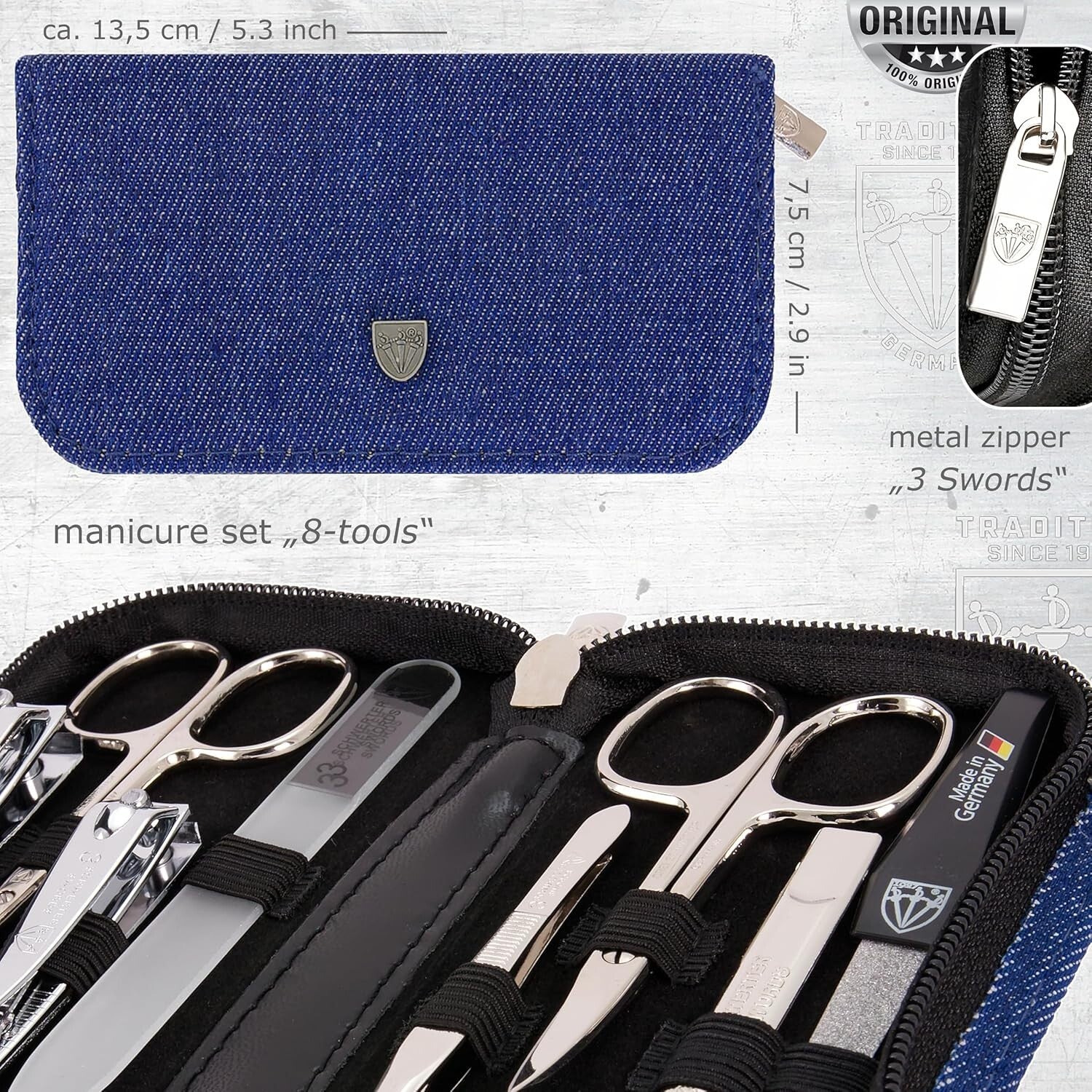 German Engineering 8-Piece Nail Care Set - Travel Friendly with Stylish Case