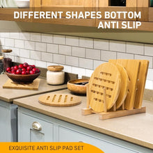 Load image into Gallery viewer, Stylish Bamboo Trivet Set of 16 - Heat Resistant Hot Pads for Kitchen &amp; Dining
