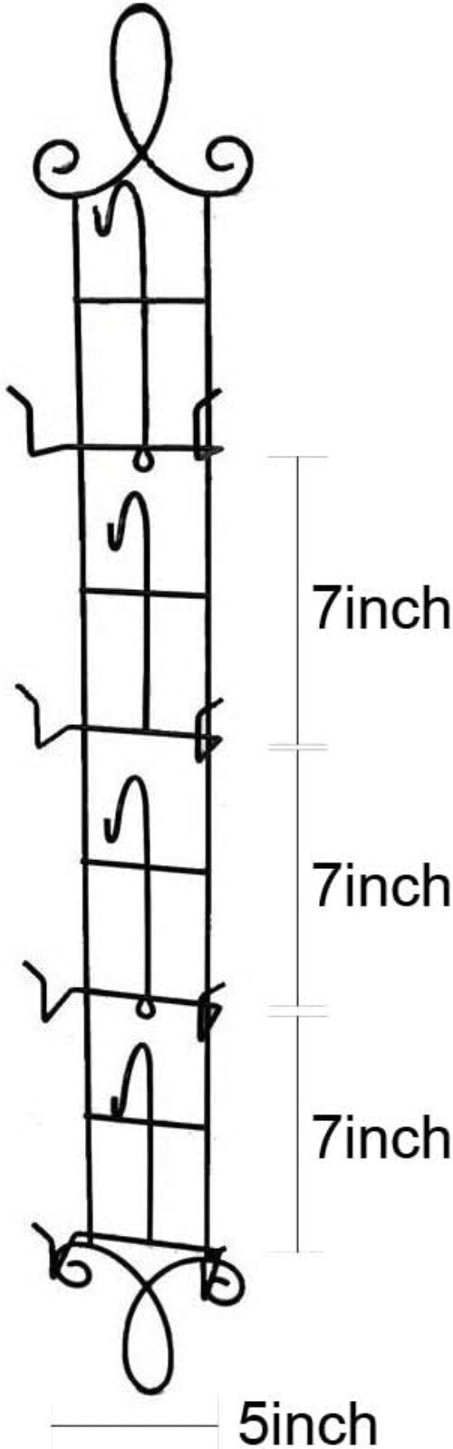 Stylish 2-Piece Wall Cup Holder for Teacups & Saucers - 36-Inch Black Design