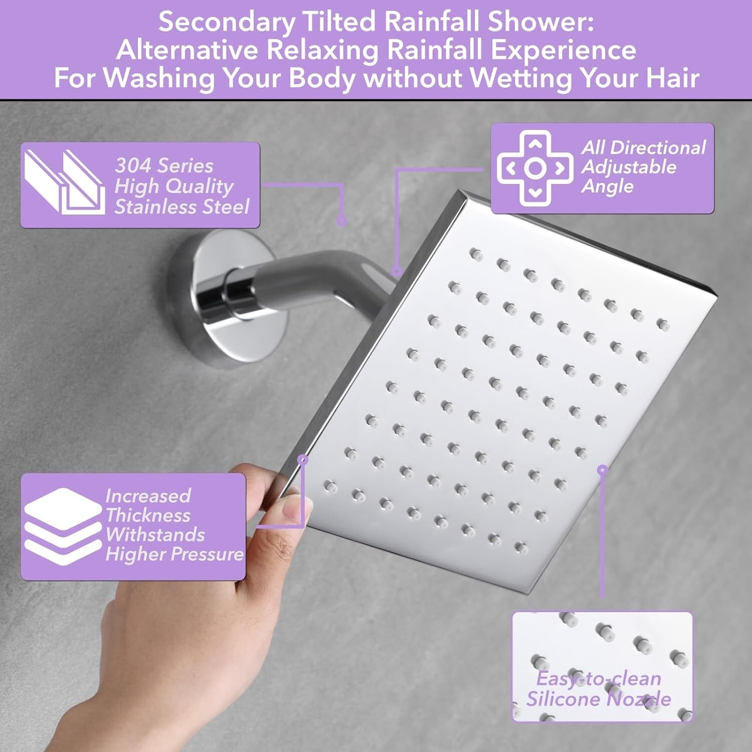 Luxurious Chrome Shower Faucet Set with Push Button Diverter & Dual Shower Heads