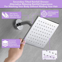 Load image into Gallery viewer, Luxurious Chrome Shower Faucet Set with Push Button Diverter &amp; Dual Shower Heads