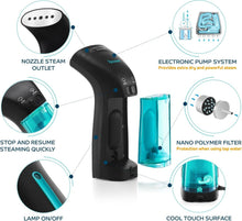 Load image into Gallery viewer, Portable Handheld Travel Steamer - No Spitting, Safe &amp; Efficient Wrinkle Removal