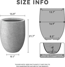 Load image into Gallery viewer, Large Round 21.7" Concrete Planter with Drainage for Stylish Indoor/Outdoor Use