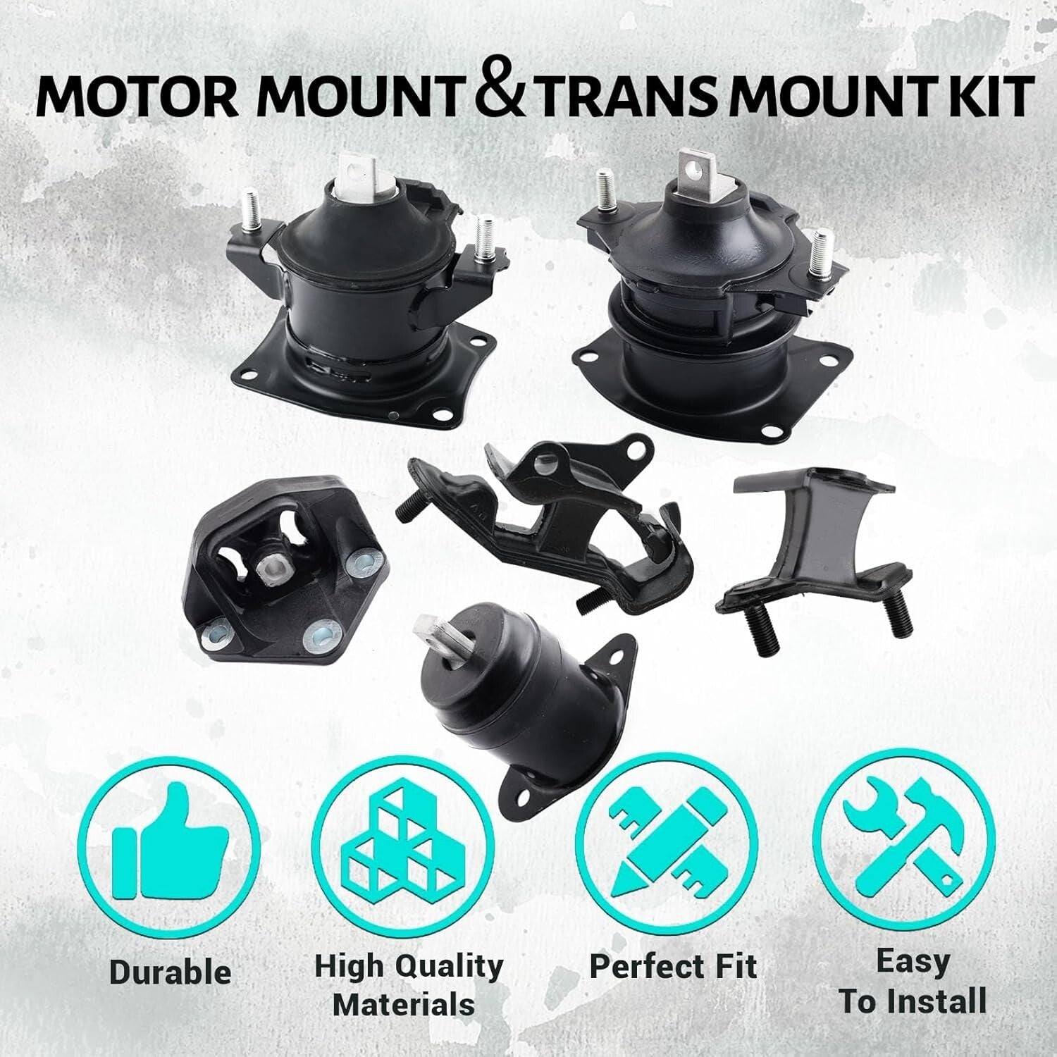 6-Piece Mounts Set - Reliable Replacement for 2003-2007 Honda Accord 3.0L V6