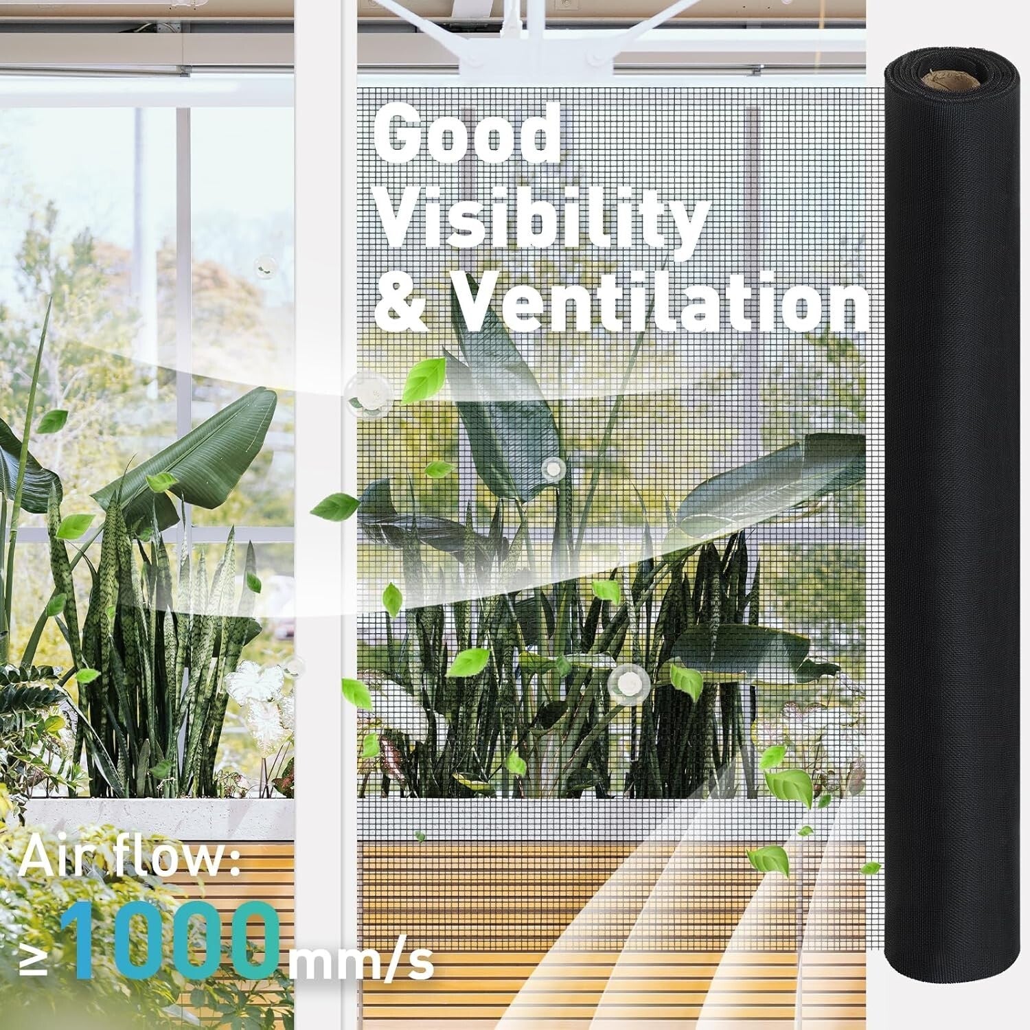 High Visibility Black Metal Screen Roll, 47” x 16FT – Ideal for Windows & Doors