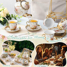 Load image into Gallery viewer, Exquisite Ceramic Tea Set - 20 Pcs with Gold Accents for Elegant Gatherings