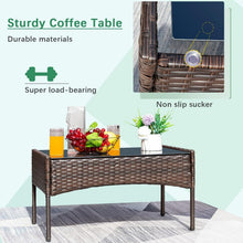 Load image into Gallery viewer, Elegant Brown and Beige Patio Furniture Set - Loveseat, Chairs &amp; Table Included