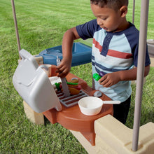 Load image into Gallery viewer, Indoor Outdoor Kid's Kitchen Playset with Canopy &amp; Interactive Accessories