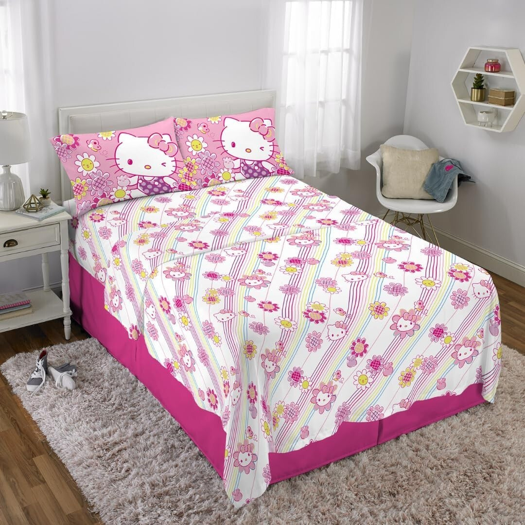 Super Soft Hello Kitty Bedding Set, Queen - Cartoon Patterned Comfort