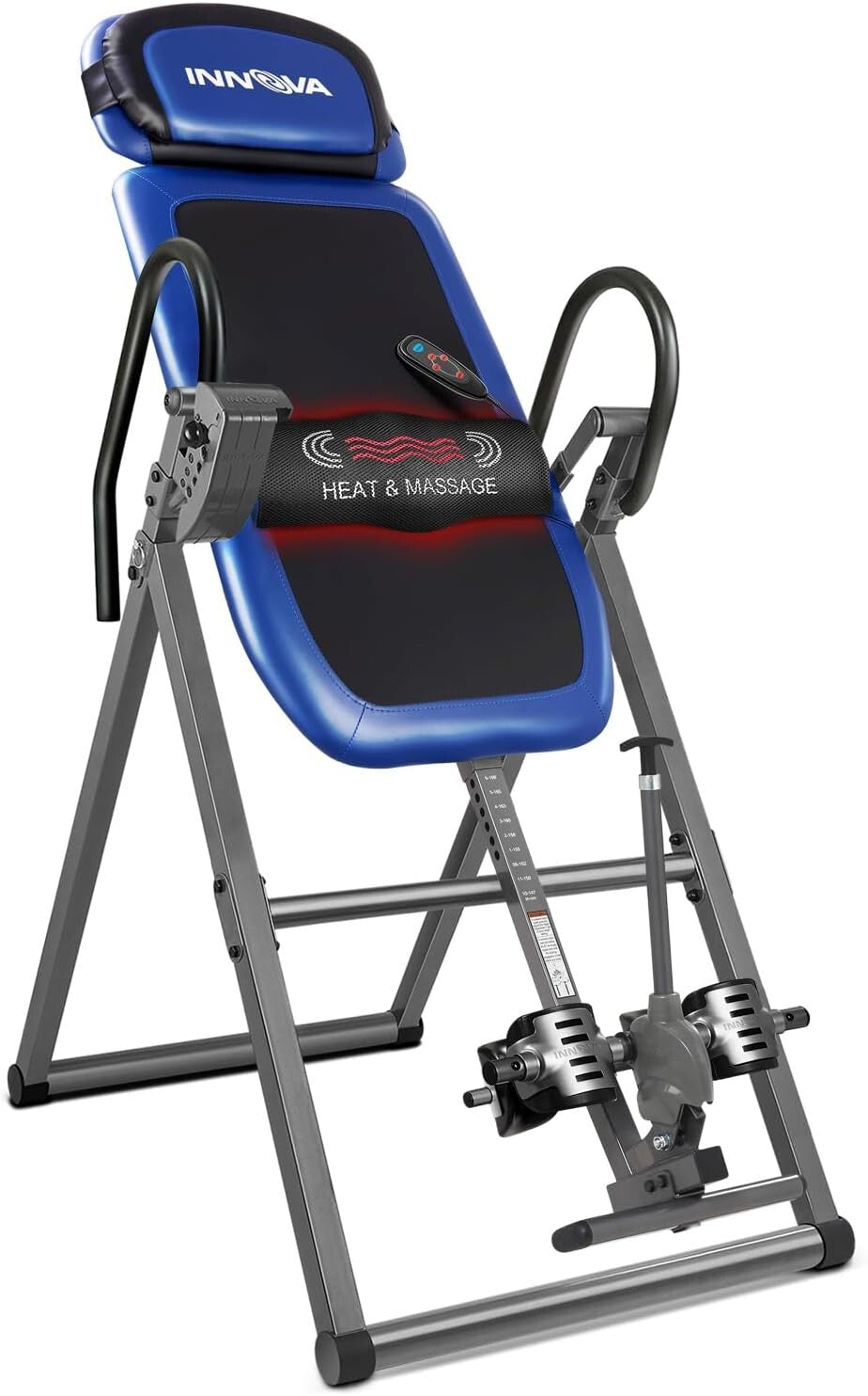 Advanced Black and Blue Inversion Table with Massage & Adjustable Lumbar Support