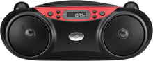 Load image into Gallery viewer, Lightweight Top-Loading CD Player with AM/FM Radio &amp; Batteries - Red/Black
