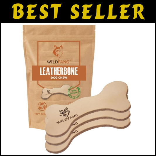 Durable Chew Sticks - Ethical Leather Dog Bones for Healthy Teeth - 3 Count
