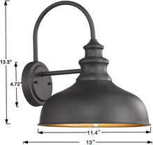 Load image into Gallery viewer, Farmhouse Gooseneck Barn Light Sconce in Black - Durable Entryway Illumination