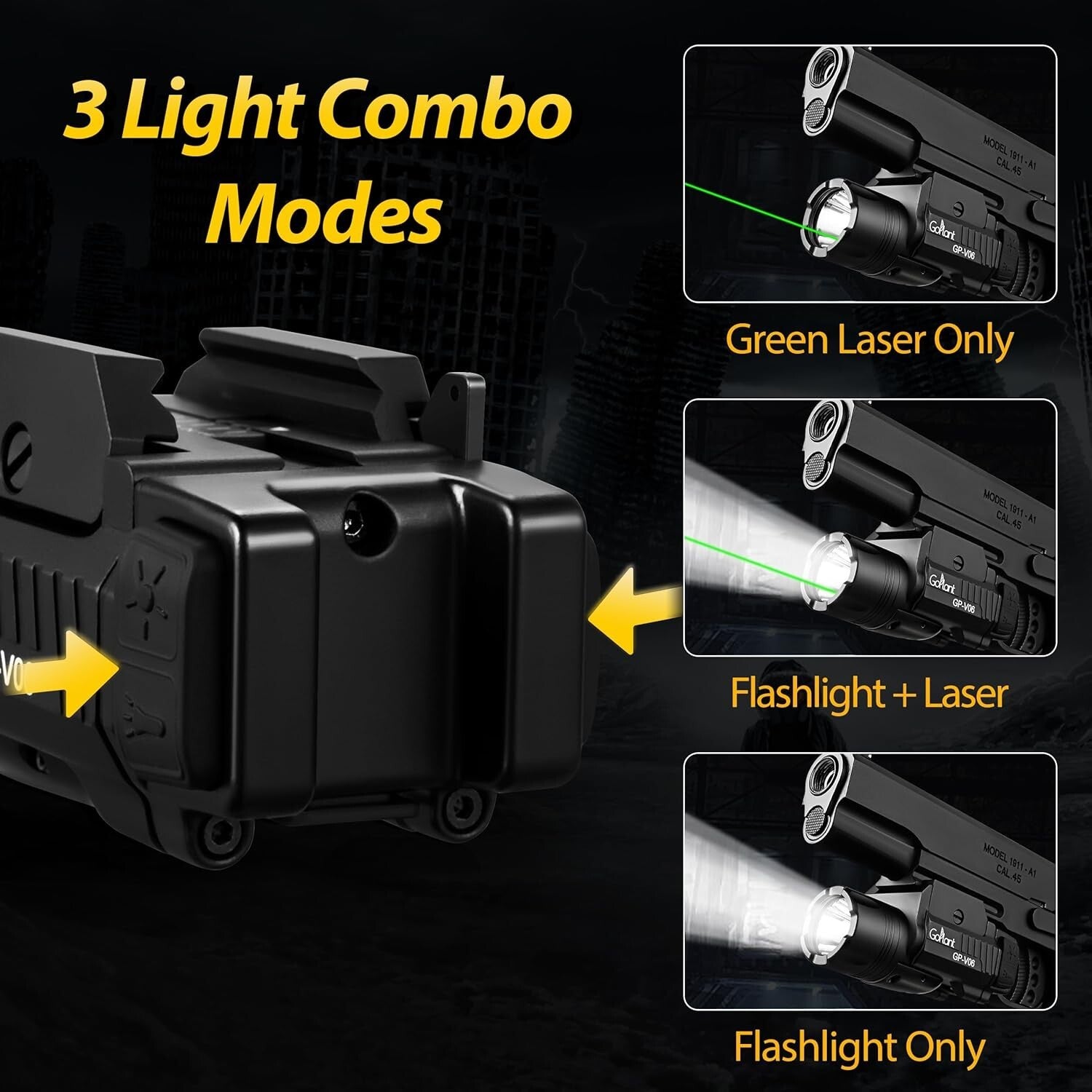 Rechargeable 1500 Lumens Laser Flashlight - Long Runtime for Tactical Operations